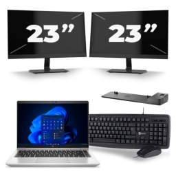 HP ProBook 640 G8 - Intel Core i5-11e Generatie - 14 inch - 8GB RAM - 256GB SSD - Windows 11 + 2x 23 inch Monitor