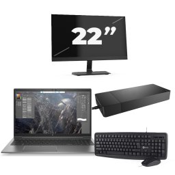 HP ZBook Firefly 15 G7 - Intel Core i7-10e Generatie - 15 inch - 8GB RAM - 256GB SSD - Windows 11 + 1x 22 inch Monitor