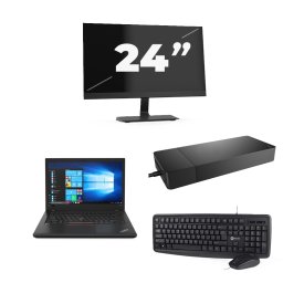 Lenovo ThinkPad A485 - AMD Ryzen 5 2500U - 14 inch - 8GB RAM - 256GB SSD - Windows 10 + 1x 24 inch Monitor