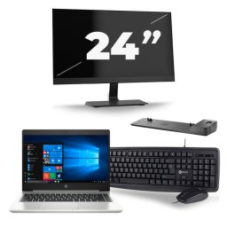 HP ProBook 445 G7 - AMD Ryzen 3 4300U - 14 inch - 8GB RAM - 256GB SSD - Windows 10 + 1x 24 inch Monitor