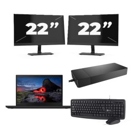 Lenovo ThinkPad T495 - AMD Ryzen 5 PRO 3500U - 14 inch - 16GB RAM - 256GB SSD - Windows 11 Home + 2x 22 inch Monitor