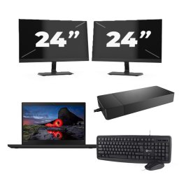 Lenovo ThinkPad T495 - AMD Ryzen 5 PRO 3500U - 14 inch - 16GB RAM - 256GB SSD - Windows 11 Home + 2x 24 inch Monitor