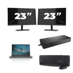 Fujitsu Lifebook U7411 - Intel Core i5-11e Generatie - 14 inch - 8GB RAM - 256GB SSD - Windows 11 Home + 2x 23 inch Monitor