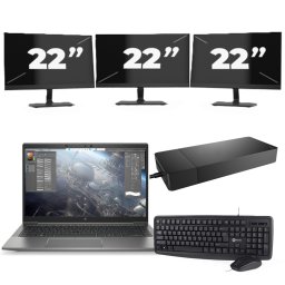 HP ZBook Firefly 14 G8 - Intel Core i7-11e Generatie - 14 inch - 16GB RAM - 256GB SSD - Windows 11 Home + 3x 22 inch Monitor