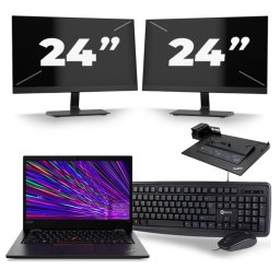 Lenovo ThinkPad L13 - Intel Core i3-10e Generatie - 13 inch - 8GB RAM - 256GB SSD - Windows 11 Home + 2x 24 inch Monitor