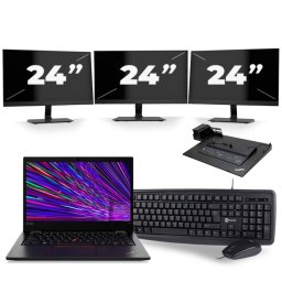 Lenovo ThinkPad L13 - Intel Core i3-10e Generatie - 13 inch - 8GB RAM - 256GB SSD - Windows 11 Home + 3x 24 inch Monitor