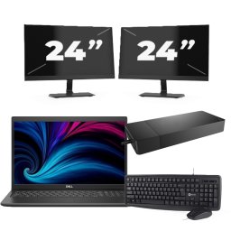Dell Latitude 3520 - Intel Core i5-11e Generatie - 15 inch - 8GB RAM - 256GB SSD - Windows 11 Home + 2x 24 inch Monitor