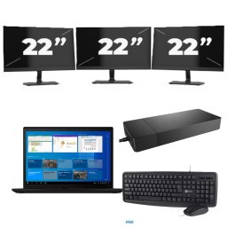 Lenovo ThinkPad X13 Gen 2 - Intel Core i5-11e Generatie - 13 inch - 8GB RAM - 256GB SSD - Windows 11 Home + 3x 22 inch Monitor