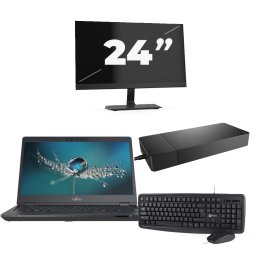 Fujitsu LIFEBOOK U7311 - Intel Core i7-11e Generatie - 13 inch - 16GB RAM - 256GB SSD - Windows 11 Home + 1x 24 inch Monitor