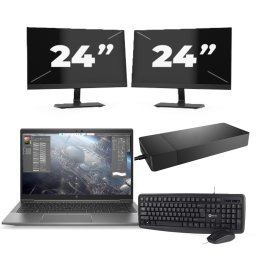 HP ZBook Firefly 14 G7 - Intel Core i7-10e Generatie - 14 inch - 16GB RAM - 256GB SSD - Windows 11 Home + 2x 24 inch Monitor