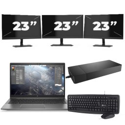 HP ZBook Firefly 14 G7 - Intel Core i7-10e Generatie - 14 inch - 16GB RAM - 256GB SSD - Windows 11 Home + 3x 23 inch Monitor
