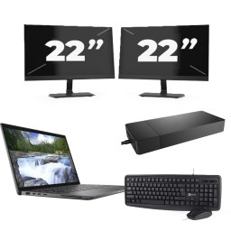 Dell Latitude 7410 - Intel Core i5-10e Generatie - 14 inch - 16GB RAM - 256GB SSD - Windows 11 Home + 2x 22 inch Monitor