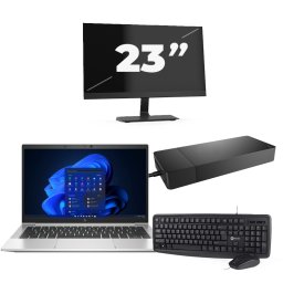 HP EliteBook 835 G8 - AMD Ryzen 3 PRO 5450U - 13 inch - 8GB RAM - 256GB SSD - Windows 11 Home + 1x 23 inch Monitor