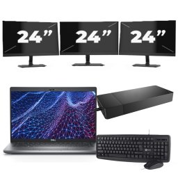 Dell Latitude 5430 - Intel Core i3-12e Generatie - 14 inch - 8GB RAM - 256GB SSD - Windows 11 Home + 3x 24 inch Monitor