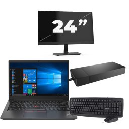 Lenovo ThinkPad E14 Gen 2 - Intel Core i3-11e Generatie - 14 inch - 8GB RAM - 256GB SSD - Windows 11 Home + 1x 24 inch Monitor