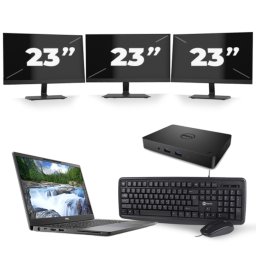 Dell Latitude 7300 - Intel Core i5-8e Generatie - 13 inch - 8GB RAM - 256GB SSD - Windows 11 + 3x 23 inch Monitor