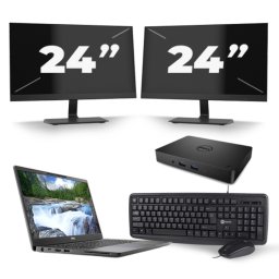 Dell Latitude 7300 - Intel Core i5-8e Generatie - 13 inch - 8GB RAM - 256GB SSD - Windows 11 + 2x 24 inch Monitor