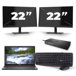 Dell Precision 3541 - Intel Core i7-9e Generatie - 15 inch - 8GB RAM - 256GB SSD - Windows 11 + 2x 22 inch Monitor