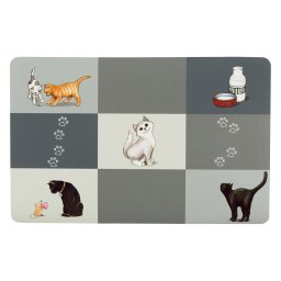 - L 44 × B 28 cm - Trixie Patchwork Cat Voerbakplacemat