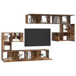 vidaXL TV Eenheden 4 st Oud Hout Bewerkt hout