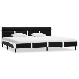 vidaXL Bedframe met LED kunstleer zwart 180x200 cm