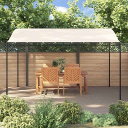 vidaXL Luifel 4x3 m 180 g/m² stof en staal crèmekleurig