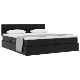 vidaXL Opslag bed met hoofdeinde Zwart 180 x 200 cm Nep Leer