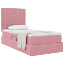 vidaXL Opslag bed met matras met hoofdeinde Roze 90 x 190 cm Fluweel