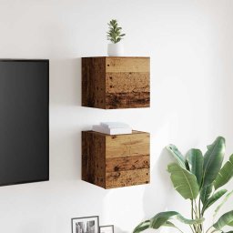 vidaXL Tv-wandmeubelen 2 st 30,5x30x30 cm oud houtkleurig