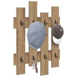 vidaXL Wandgemonteerde kapstok Muurmontage Artisan Eiken Bewerkt hout