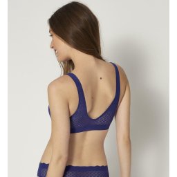 Sloggi - Maat L - sloggi ZERO Feel Lace Bralette - BLUE INK - Vrouwen