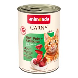 6x400g Adult Rund, Kalkoen & Konijn animonda Carny Kattenvoer