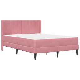vidaXL Bedframe met matras met hoofdeinde Roze 160 x 200 cm Fluweel