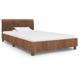 vidaXL Bedframe kunstsuède bruin 100x200 cm