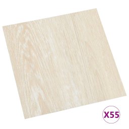 vidaXL Vloerplanken 5,11 m² 55 pcs PVC Wit en Beige