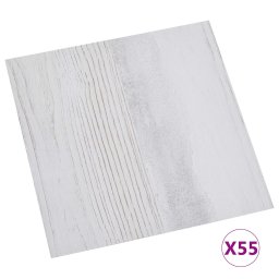 vidaXL Vloerplanken 5,11 m² 55 pcs PVC Wit en Lichtgrijs