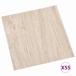 vidaXL Vloerplanken 5,11 m² 55 pcs PVC Wit en Houtkleur