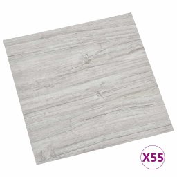 vidaXL Vloerplanken 5,11 m² 55 pcs PVC Grijs en Hout