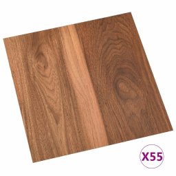 vidaXL Vloerplanken 5,11 m² 55 pcs PVC Donker Hout