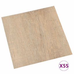 vidaXL Vloerplanken 5,11 m² 55 pcs PVC Lichtgrijs, Donkerbruin