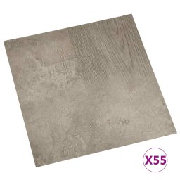 vidaXL Vloerplanken 5,11 m² 55 pcs PVC Donkerbruin en Grijs