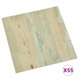 vidaXL Vloerplanken 5,11 m² 55 pcs PVC Wit en Lichtbruin