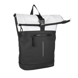 New Rebels Backham New York Zwart Reflectie 21L Rolltop Rugzak Waterafstotend Laptop 15.6"