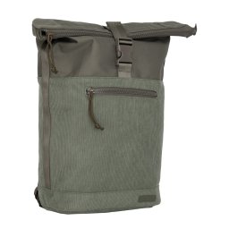 New Rebels New York Ribbi Rolltop Rugzak 17-21L Schooltas & Werktas Ribstof Laptop Rugtas 15.6 inch Sage Green