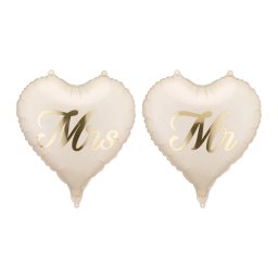 Folieballonnen Hart Elegant Mr En Mrs (45cm)