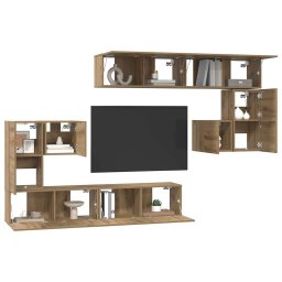 vidaXL TV Eenheden 4 st Artisan Eiken Bewerkt hout