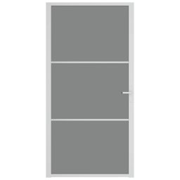 vidaXL Binnendeur 102,5x201,5 cm ESG-glas en aluminium wit