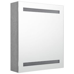 vidaXL Badkamerkast met spiegel en LED 50x14x60 cm betongrijs