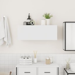 vidaXL Badkamerwandkast 80x25x30 cm bewerkt hout wit