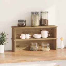 vidaXL Keukenrekken stapelbaar 2 st 60x15x16 cm artisanaal eikenkleur